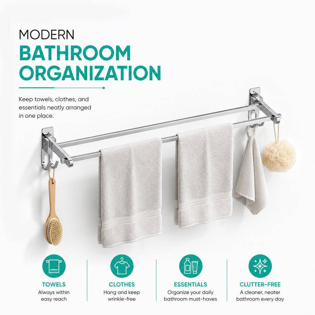 Folding Double Towel Rod | Flippers Series